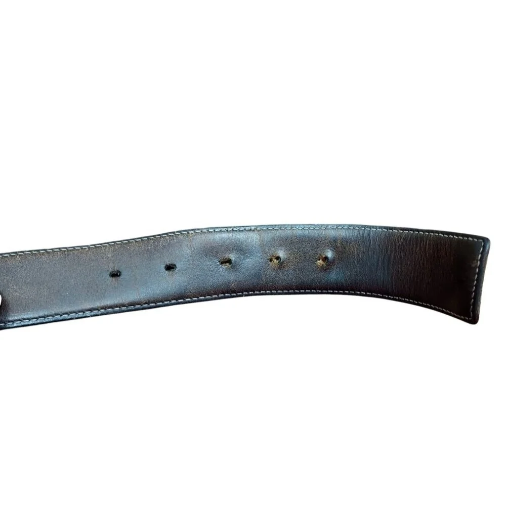 Gucci Black Shiny Imprime Belt With Black Interlinking GG Buckle